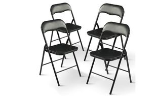 lot 30765 image: Folding Chair Adult version Set Includes 4 Folding Chairs for Home, Game Night, Picnic, or Party - Retail $73