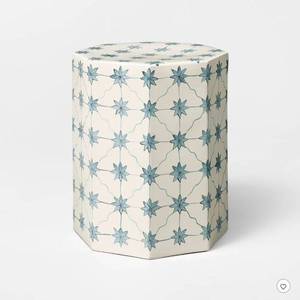lot 30801 image: Ceramic Side Table Natural Off-White - Threshold  designed with Studio McGee - Retail $150