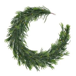 lot 33110 image: 2Pcs 6FT Christmas Garland, 2 Strands Artificial Pine Xmas Vine, Soft Greenery Garland for Table Mantle Wall Fireplace Holiday Winter Indoor Outdoor Decor