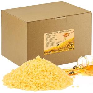 lot 33116 image: Yellow Beeswax Pellets 10LB, Organic Yellow Beeswax, Beeswax for Candle Making, Body, Skin Care DIY, Lip Balm and Soap Making Supplies