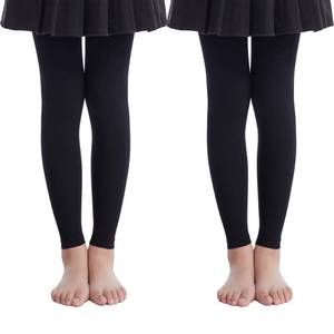lot 34042 image: Frola Girls Opaque Footless Tights Ultra Soft Solid Colored Dance Tights Size4-6 2Pairs Black