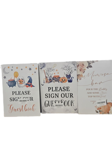 lot 34050 image: Halloween and Fall Party Guestbook Signs Set of 6