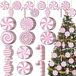 lot 34068 image: Qunclay 36 Pieces Candy Cane Christmas Ornaments