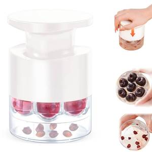 lot 34069 image: Cherry Pitter, 7-Hole Push-Type Cherry Pitter with Pit Storage Tray, Efficient Pit Removal, Multi-Particle Separator, Fruit Seed Remover Tool (White)