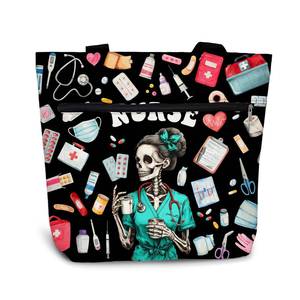 lot 34074 image: Nurse Tote Bag for Women with Zippers Front Pocket, Large Lightweight