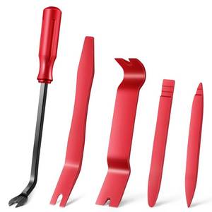 lot 34085 image: LivTee 5 pcs Auto Trim Removal Tool Kit, No Scratch Plastic Pry Tool Kit - Interior Door Panel Clip Fastener Removal Set for Vehicle Dash Radio Audio Installer, Automotive Accessories(Red)