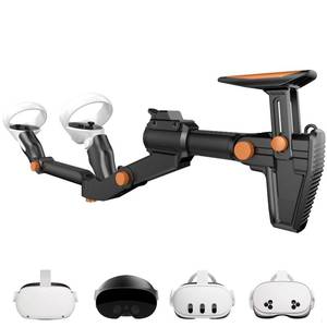 lot 34094 image: VR Gunstock for Meta Quest 2 Quest 3 Quest 3S Quest Pro&nbsp Adjustable FPS Gaming Controller Accessories with Quick Magnetic Attachment Cheek Pad for Immersive VR Gameplay (Black)