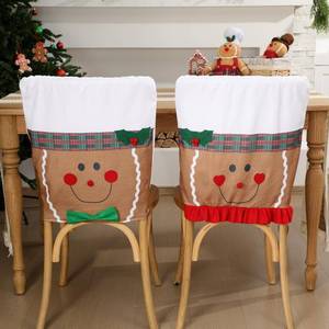 lot 34098 image: Peryiter 2 Sets Gingerbread Man Christmas Chair Covers