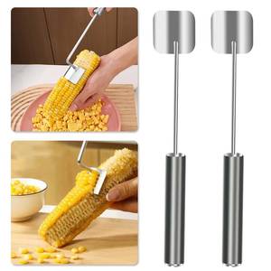 lot 34132 image: 2Pcs Corn Peeler for Corn on the Cob, Corn Cob Stripper Tool, Stainless Steel