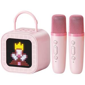 lot 34141 image: Kinglucky New 2025 All-in-One Kids Audio Player, No Wi-Fi or Cards Needed, Built-in Stories, White Noise, Pixel Display, 2 Mics &amp Bluetooth, Screen for Toddlers &amp Girls (Pink)