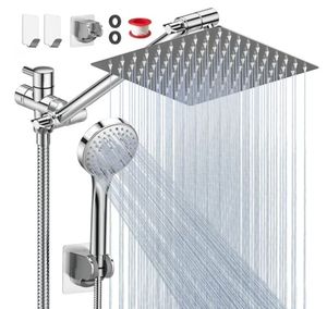 lot 15532 image: Dual Rainfall (8)Shower Head System with Handheld Sprayer (5)