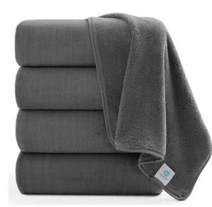 lot 15558 image: Jessy Home 4 Pack Oversized Bath Sheet Towels 700 GSM Ultra Soft Dark Gray Bath Towel Set