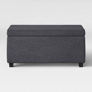 lot 30832 image: Double Storage Ottoman Dark Gray - Room Essentials (The feet are missing) - Retail $90