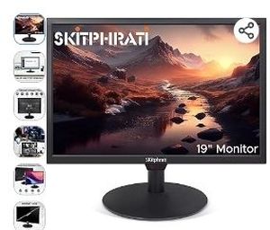 lot 30852 image: SKitphrati 19 Inch HD (1440 x 900) PC Monitor, Computer Monitor with HDMI VGA AV BNC USB Ports, 60Hz, 5Ms, VESA, Build-in Speakers, LED Display for Laptops and Desktops Office Home - Retail $76