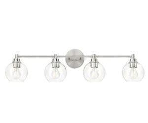 lot 30865 image: CO-Z 33.5 4 Light Brushed Nickel Moderncontemporary Bathroom Vanity light - Retail $110