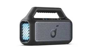 lot 33177 image: Soundcore - by Anker Boom 2 IPX7 Waterproof Floatable 80W Bluetooth Speaker with Subwoofer, BassUp 2.0, & Custom RGB Light Effects - Black (CHARGING CORDS NOT INCLUDED) - Retail  $85