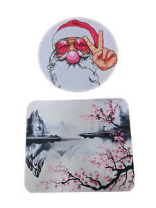 lot 34172 image: Holiday Santa Mouse Pad and Cherry Blossom Mat Set