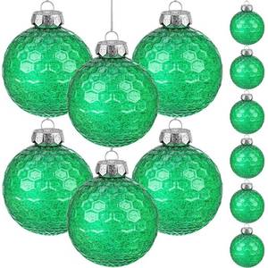 lot 34188 image: Wettarn 12 Pcs 3.15 Inch Glitter Christmas Balls Ornament Plastic Clear Ornaments