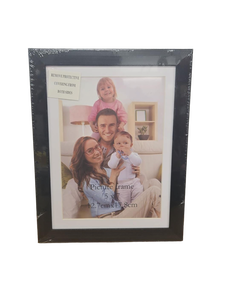 lot 34191 image: Black Picture Frames 5x7 with White Mat Set of 8