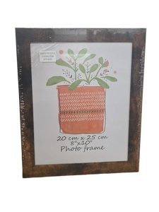 lot 34193 image: 8x10 Dark Wood Photo Frame with Plant Design, 7 Count