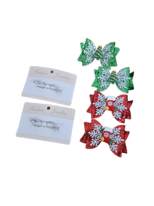 lot 34202 image: Christmas Holiday Hair Clips and Halloween Silver Snowflake Bobby Pins Set