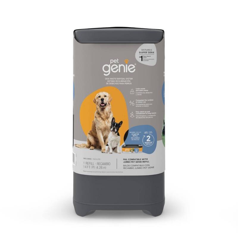 lot 15672 image: Pet Genie Pail Waste Container System - Gray