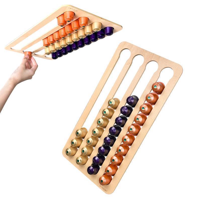 lot 4042 image: PURENJOY Adhesive Coffee Pod Holder for Nespresso Original Line, Coffee Pod Storage, Holds 40 Espresso Pods, Vertical or Horizontal Mount, Small (one pack)