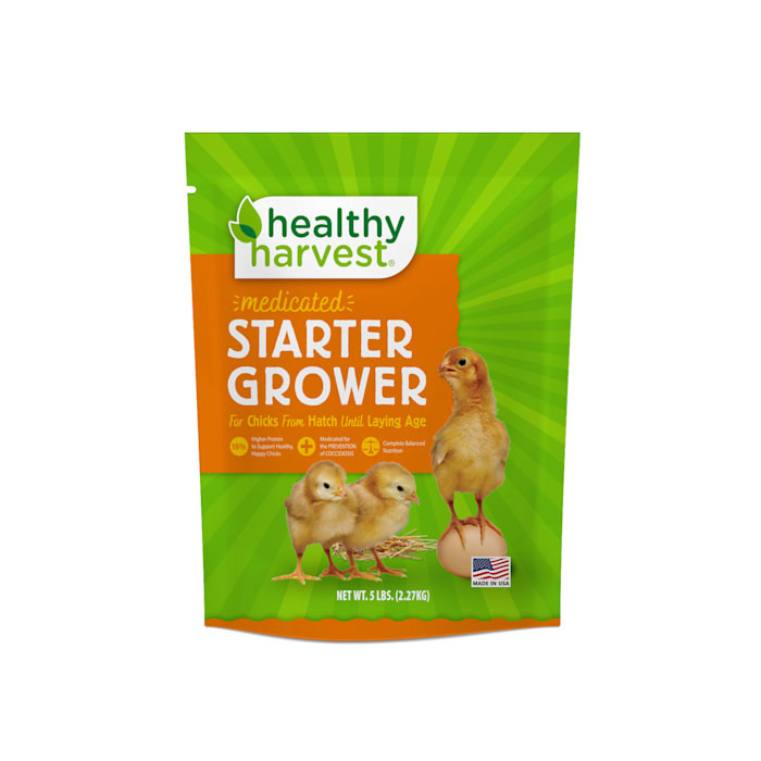 lot 30226 image: Healthy Harvest Medicated Chick Starter-Grower Crumble, 5 lbs.