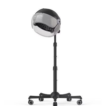 lot 30273 image: TASALON 1875W Ionic Hood Hair Dryer with Adjustable Stand, 3 Temperature Settings, Rolling Wheels, and Timer - Retail $120