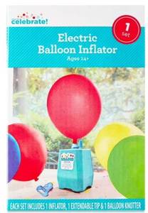 lot 15593 image: 7 Blue Electric Balloon Inflator, with Extendable Tip and Balloon Knotter, by Way To Celebrate