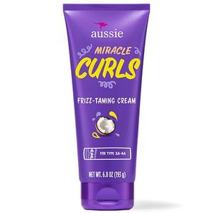 lot 15594 image: Aussie Miracle Curls Frizz Taming Curl Cream with Coconut & Jojoba - 6.8oz Texturizing, Basic Conditioning, Sulfate-Free