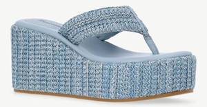 lot 15602 image: No Boundaries Raffia Platform Flip-Flop Sandals (Size 9)