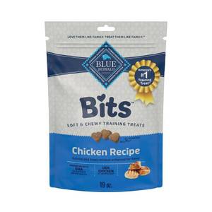 lot 15620 image: Blue Buffalo Blue Bits Natural Soft-Moist Training Dog Treats with Chicken Recipe - 19oz (Best By Feb. 2027)