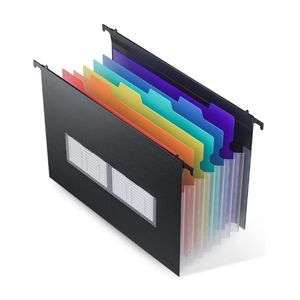 lot 15623 image: Expanding File Folder for Filing CabinetAccordion File Box Rainbow Plastic Document Receipt Organizer with Colored Labels (7 Pockets & 6 Tabs)