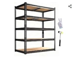lot 30879 image: Garage Storage Shelves 72,Ajustable Garage Shelving Units, Storage Shelves Heavy Duty, Metal Shelving for Basement, Warehouse, Workshop, Pantry, Closet, 2400 LBS, 16 D x 35.5 W x 72 H