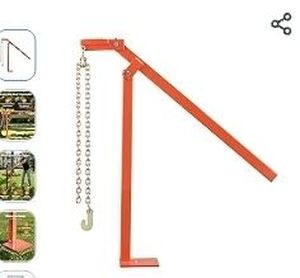 lot 30891 image: T Post Puller, Heavy Duty Fence Post Puller with 43 in Lifting Chain, Rust-Resistant Steel, Labor-Saving T-Post Remover Tool for Round Fence Posts, Sign Posts & Tree Stumps - Retail $48