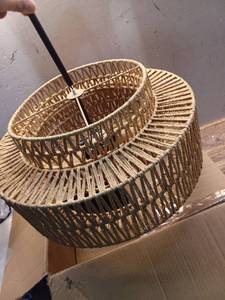 lot 30920 image: Designer Rattan Chandelier - Retail $80