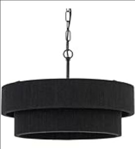 lot 30938 image: ELYCCUPA Black Woven Pendant Light - Retail $80