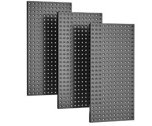 lot 33191 image: EVERHANGER Metal Pegboard Panels 24 x 12, Heavy Duty Steel Peg Boards for Garage, Pegboard Wall Organizer for Tool Storage and Organization, Black, 3 Pack