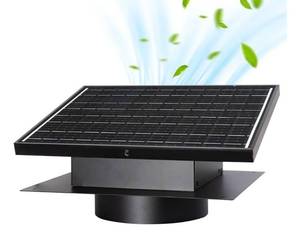 lot 33202 image: 25W Solar Roof Vent Fan with 8 Inch Removable Roof Vents,Solar Attic Exhaust Fan for Ventilation System,Ideal Soalr Roof Fan for Garage, Shop and Warehouse,Black (See Details)