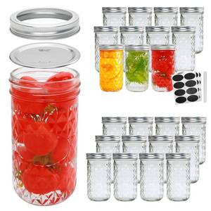 lot 34233 image: Flrolove Mason Jars 12 OZ,Canning Jars with Lids 24PACK,Glass Jam Jars, Jelly Jars with Airtight Lids,Ideal for Canning, Preserving, Honey, Wedding Favors, Shower Favors