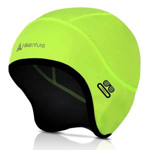 lot 34255 image: Skull Cap Helmet Liner with Glasses Holes, Winter Thermal Cycling Cap for Men & Women, Cycling Hat Beanie Fluorescent Green