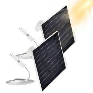 lot 34258 image: TAVT 9W Solar Panel for Security Cameras, IP65 Waterproof with 360° Bracket & 9.8FT Cable, 5V Solar Power for Rechargeable Battery Cameras (USB-CMicro USB)