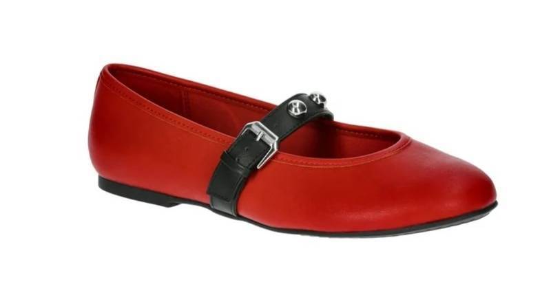 lot 13725 image: No Boundaries Womens Faux Leather Mary Jane Flats with Studs -Size 6