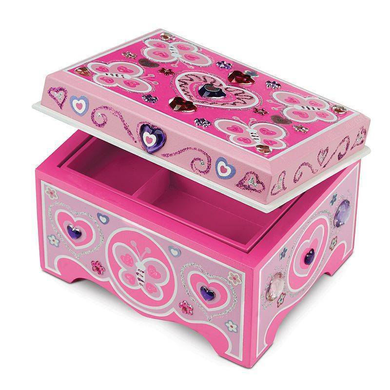 lot 13728 image: Melissa & Doug Created by Me Jewelry Box Wooden Craft Kit (Light Damage to Corners-See Pics)