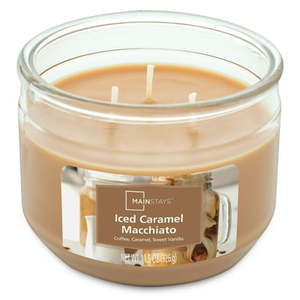 lot 15627 image: Mainstays Iced Caramel Macchiato Scented 3 Wick Candle (11.5 oz.)