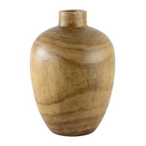 lot 15635 image: Home Decor Collection Mid-Tone Wood Finish Decorative Indoor Tabletop Vase, Brown