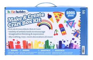 lot 15646 image: Hello Hobby Craft Supply Library, 700 Piece All-in-One Kids Craft Kit with Pipe Cleaners, Wiggle Eyes, Craft Sticks, and more