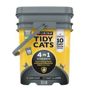 lot 33237 image: Purina Tidy Cats 4-in-1 Strength Clumping and Low Dust Scoop Cat & Kitty Litter for Odor Control - 35lbs