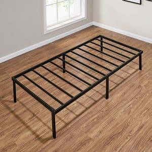 lot 33243 image: Mainstays 14  Heavy Duty Steel Slat Twin Platform Bed Frame  -Black